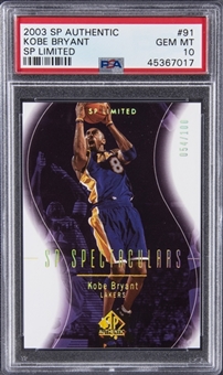 2003-04 SP Authentic "SP Limited" #91 Kobe Bryant (#054/100) - PSA GEM MT 10